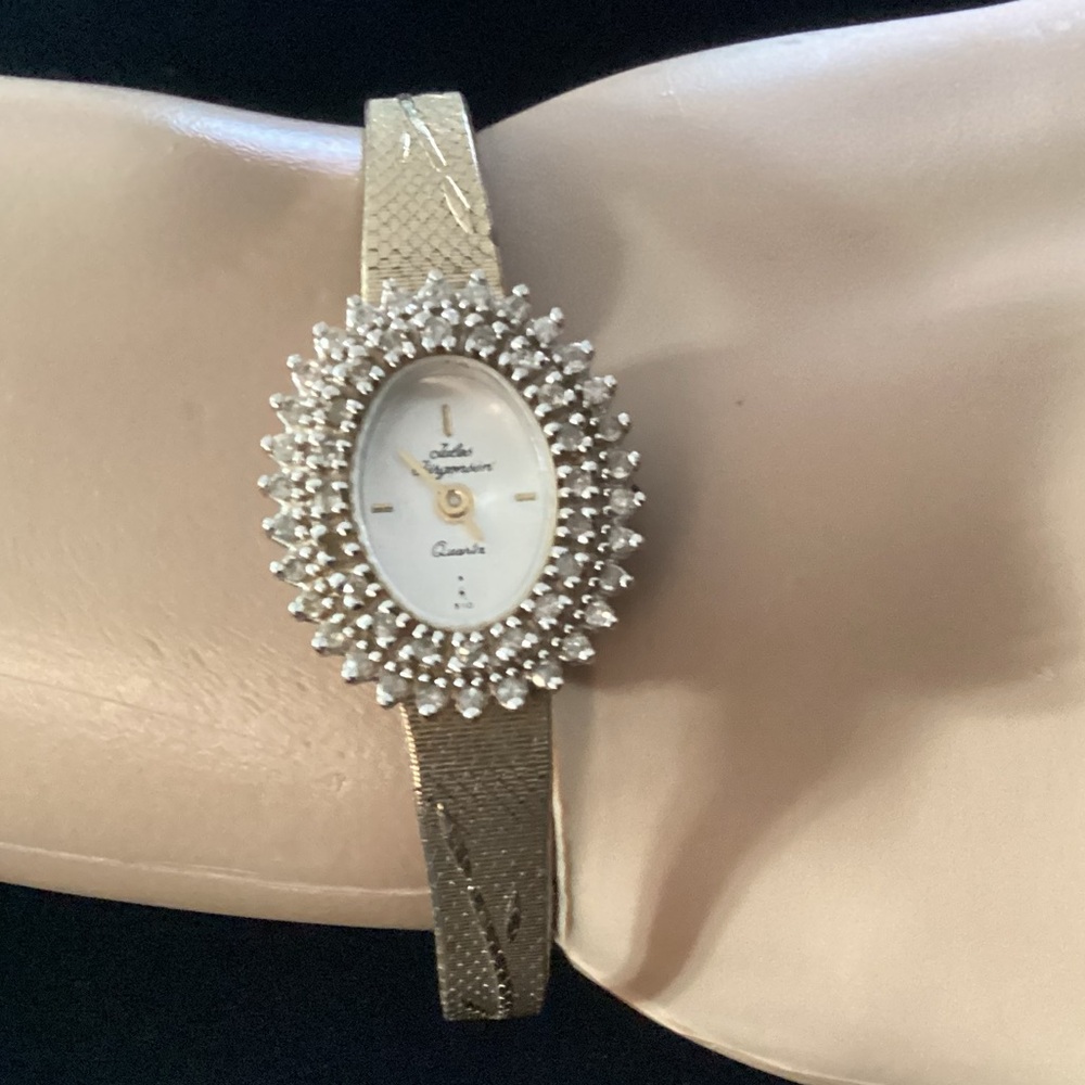 Vintage Jules Jurgensen  Gold-Tone ladies Watch with accent diamonds